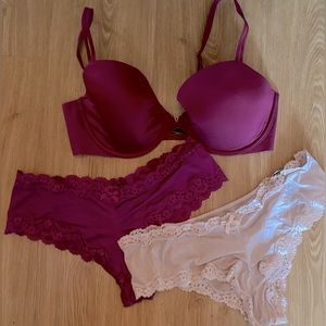 Victoria Secret Lined Demi Bra/ Panty Set